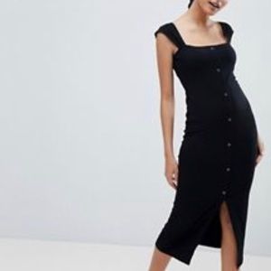 Black button up maxi midi